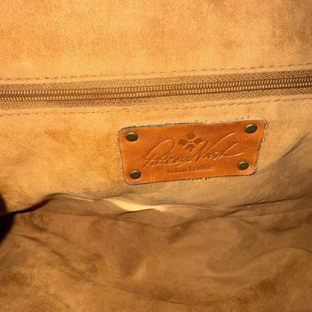 Patricia Nash Ergo Studded Bag Boho Western Coastal Cowgirl Brown Leather/studs